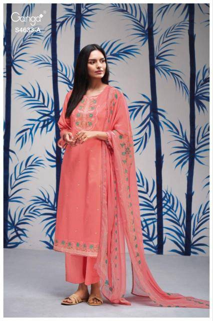 Ganga gritta 4633 Affordable wholesale dress materials in Bangalore